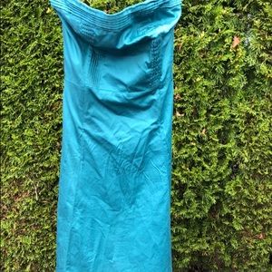 RW &CO green strapless dress.